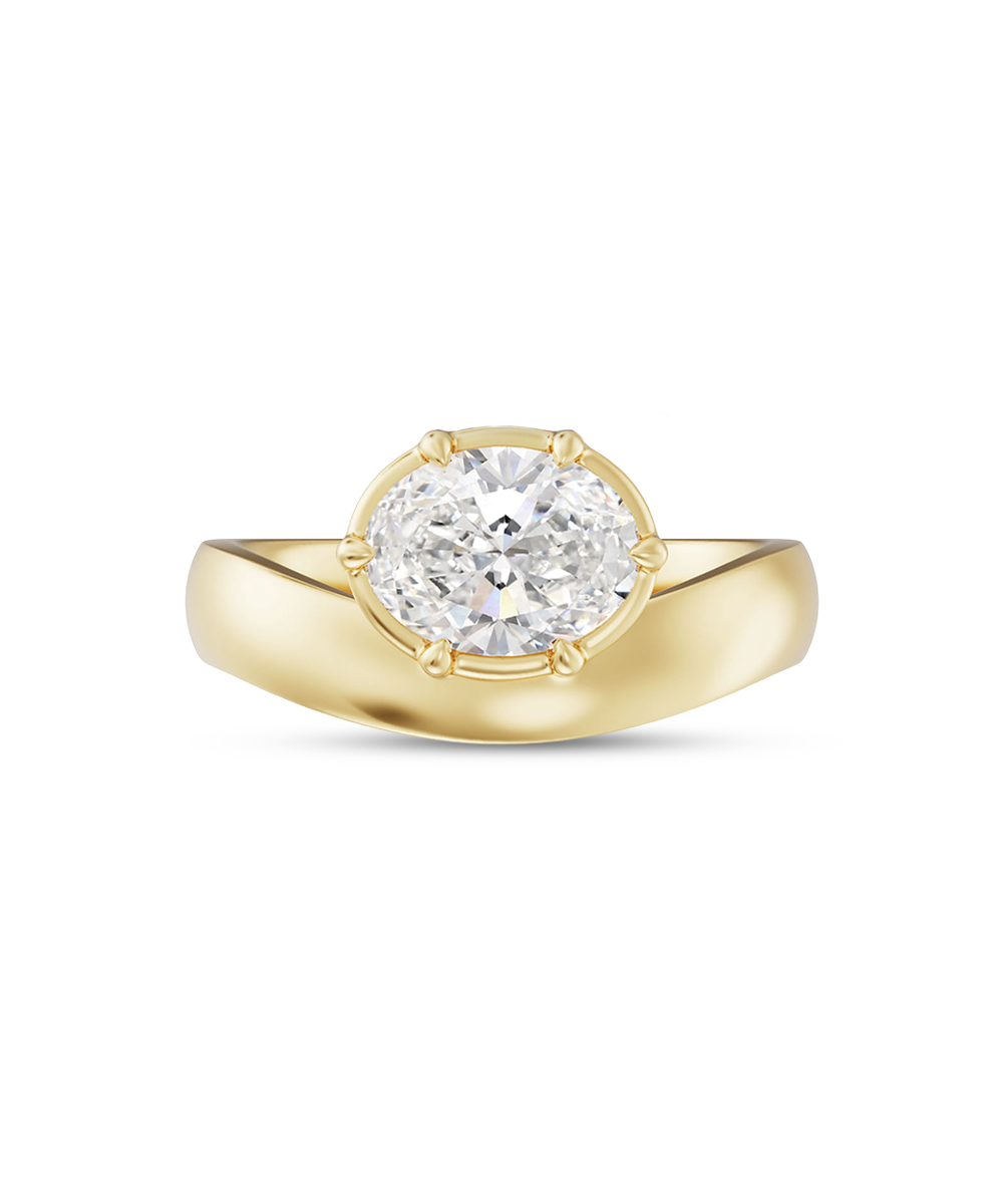 Gaia 1.51ct East West Oval Diamond Ring