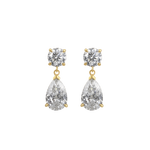 Gala Round and Pear Diamond Drop Earrings