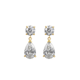 Gala Round and Pear Diamond Drop Earrings