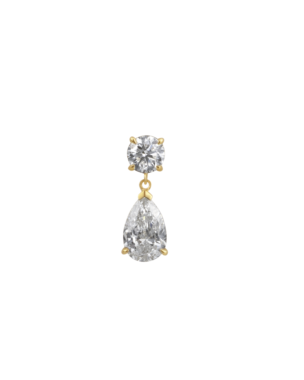 Gala Round and Pear Diamond Drop Earrings classajewellers
