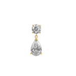Gala Round and Pear Diamond Drop Earrings classajewellers
