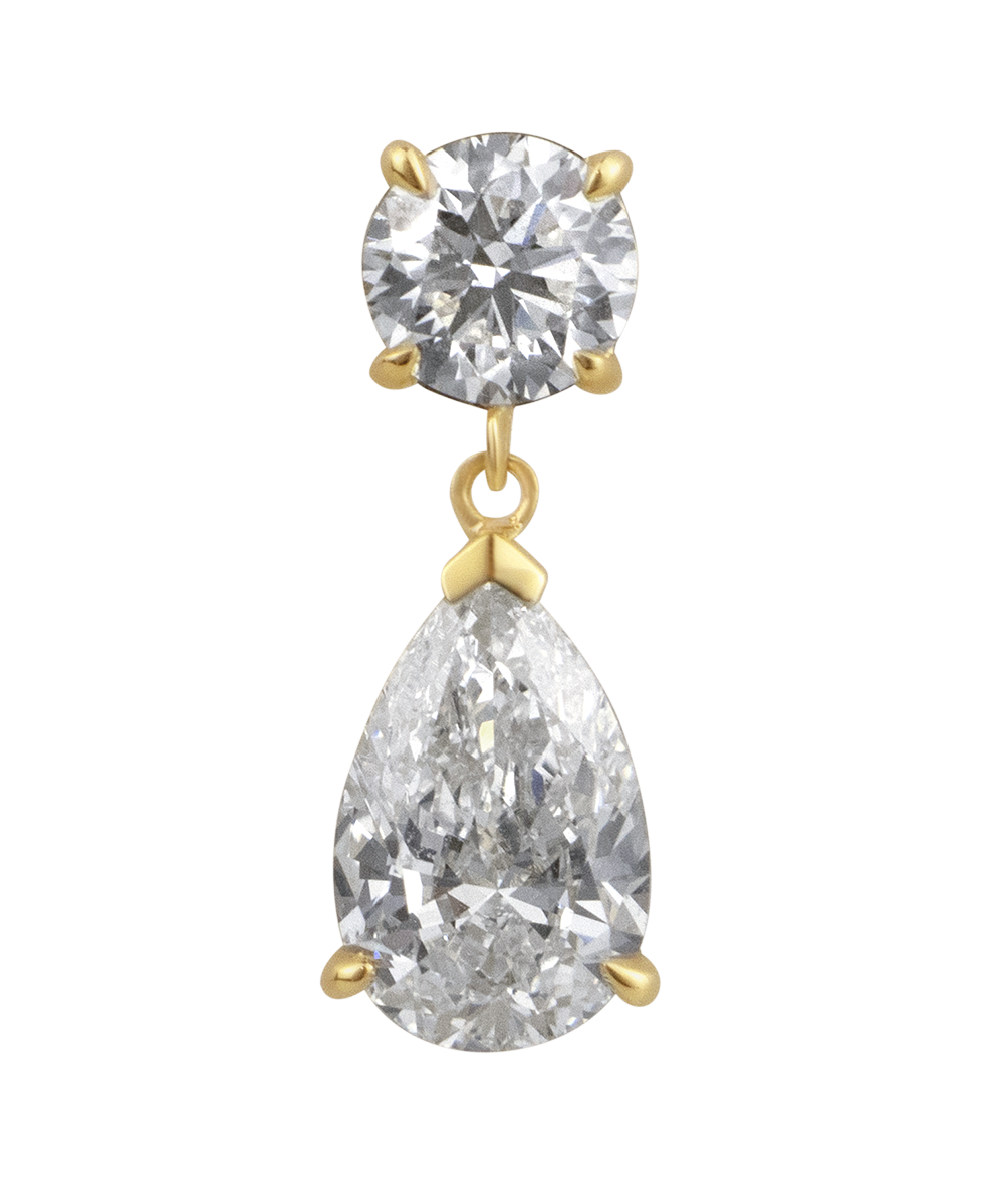 Gala Round and Pear Diamond Drop Earrings