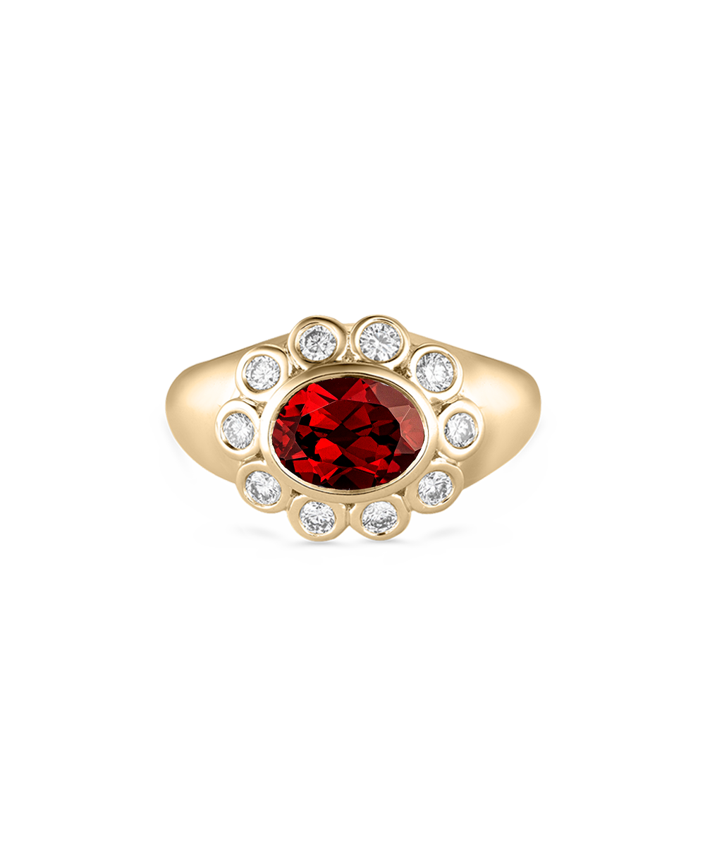 Ophelia Pinky Ring - Garnet