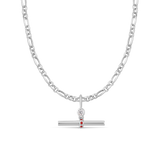 Birthstone T-Bar Pendant - White Gold classajewellers