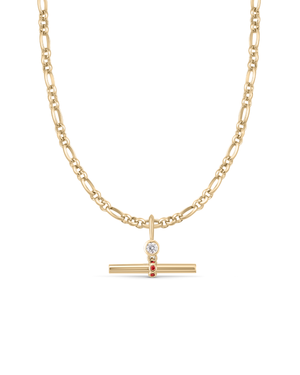 Birthstone T-Bar Pendant - Yellow Gold classajewellers