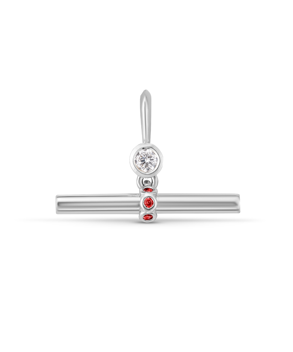 Birthstone T-Bar Pendant - White Gold classajewellers