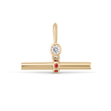 Birthstone T-Bar Pendant - Yellow Gold classajewellers