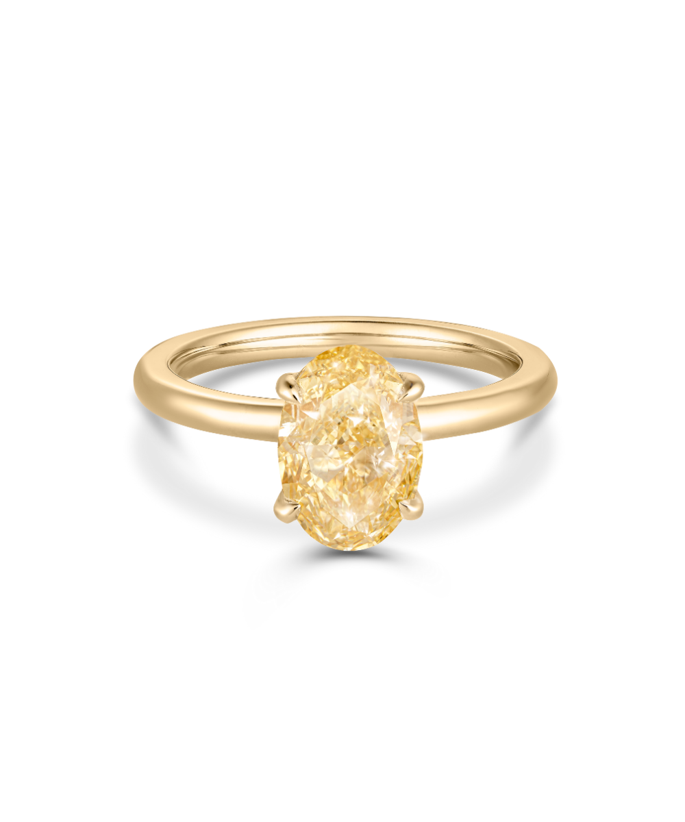 Grace 2.52ct Yellow Oval Diamond Engagement Ring classajewellers