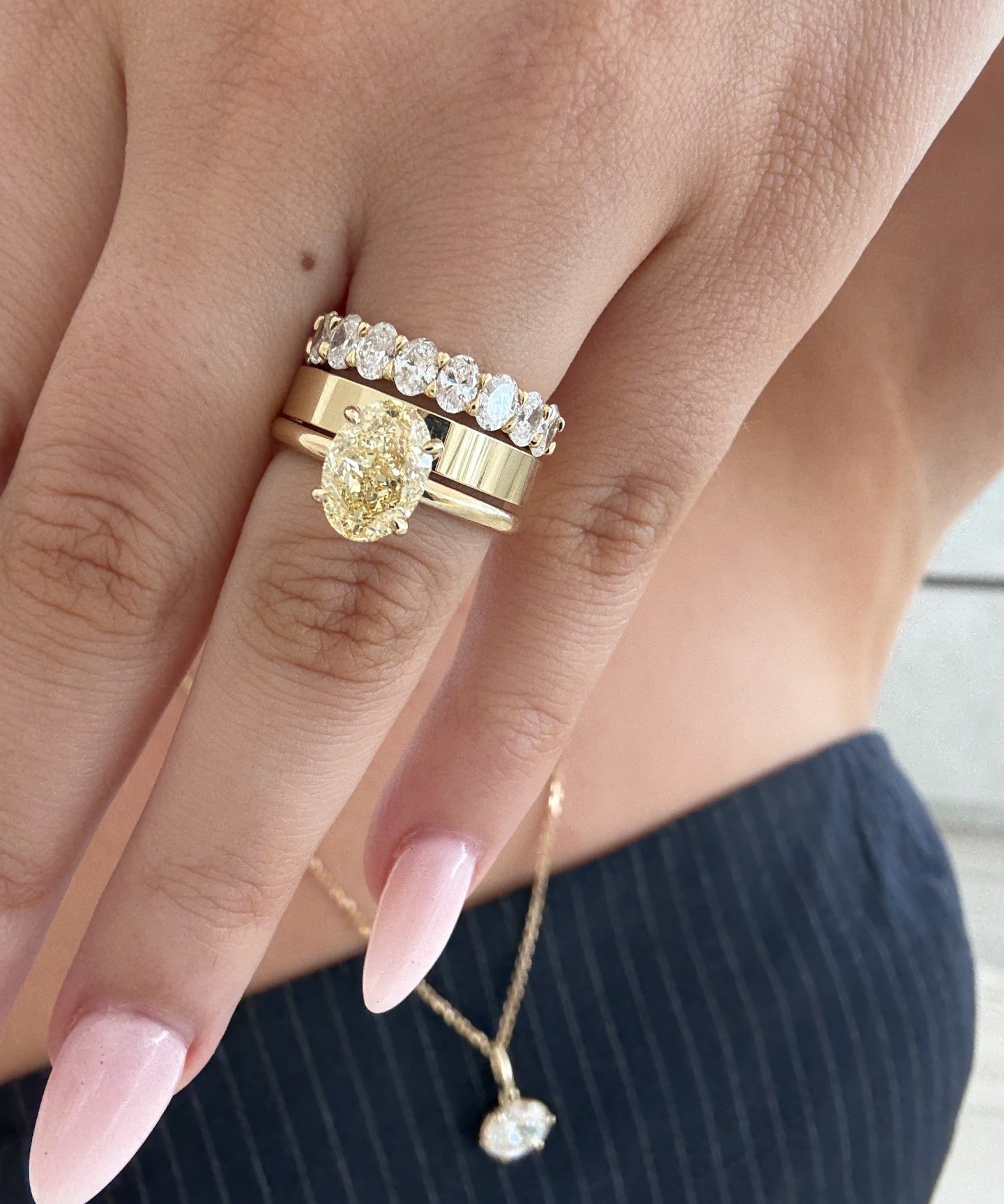 Grace 2.52ct Yellow Oval Diamond Engagement Ring classajewellers