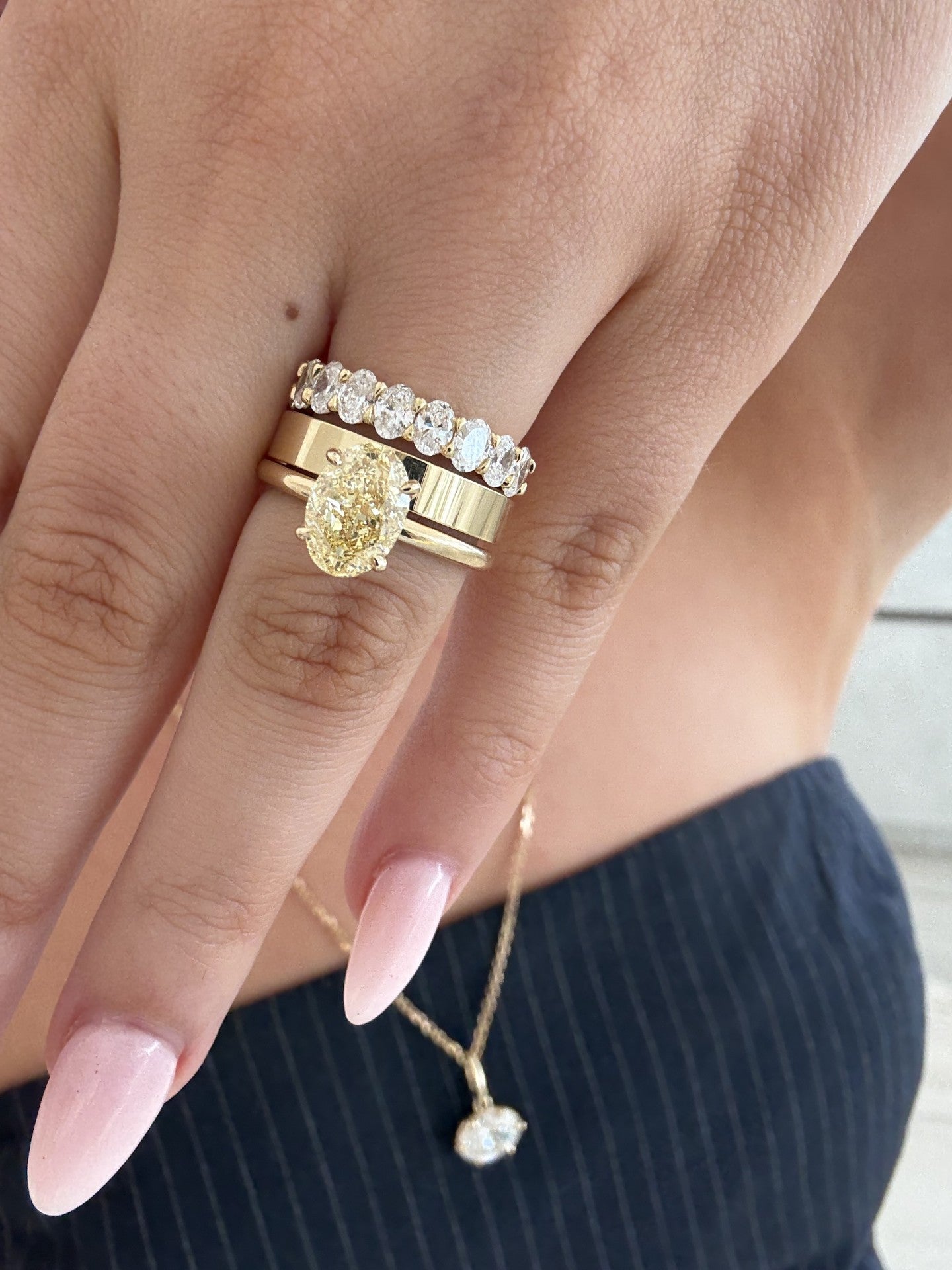 Grace 2.52ct Yellow Oval Diamond Engagement Ring classajewellers