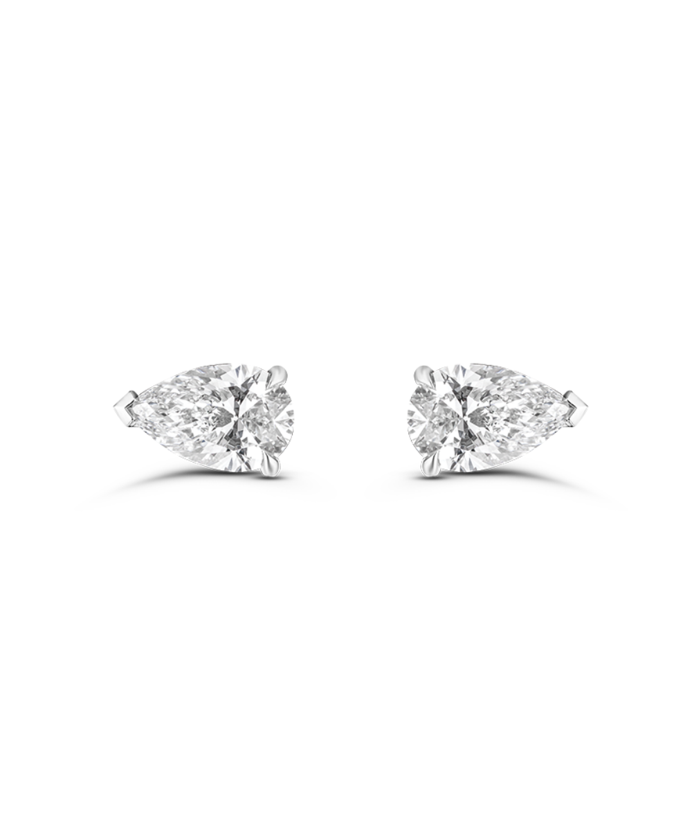 Halle Pear Diamond Studs