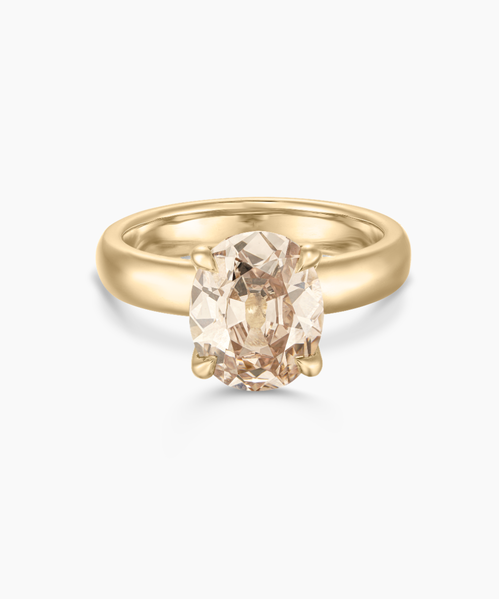 Harlow Antique Oval Brown Diamond Engagement Ring classajewellers