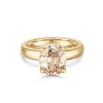 Harlow antique cut light brown oval diamond ring in 18ct yellow gold