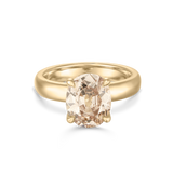 Harlow antique cut light brown oval diamond ring in 18ct yellow gold