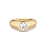 Heath 1ct round diamond ring front bezel setting yellow gold