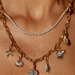 Three Claw Tennis Necklace