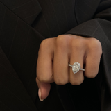 Jesinta Pear Diamond Halo Engagement Ring