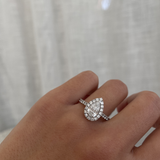 Jesinta Pear Diamond Halo Engagement Ring