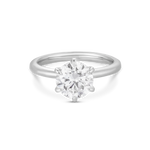 Jessica 3.01ct round brilliant lab grown diamond solitaire engagement ring in 18ct white gold with six-prong claw setting