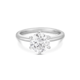Jessica 3.01ct round brilliant lab grown diamond solitaire engagement ring in 18ct white gold with six-prong claw setting