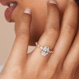 18ct White Gold Oval Diamond Engagement Ring on Hand Showing Fit and Sparkle
