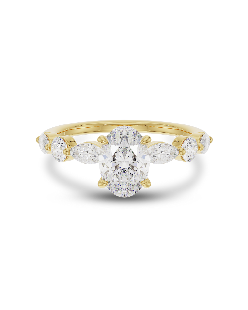 Kaylee 1.54ct Oval Diamond Fancy Band Engagement Ring