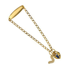 9ct Gold Child's ID Bluebird Padlock Bracelet