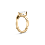 Lucie pear lab grown diamond ring side view sculptural curved band 18ct yellow gold
