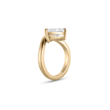 Lucie pear lab grown diamond ring side view sculptural curved band 18ct yellow gold
