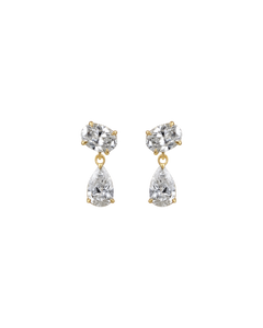 Luna Oval and Pear Diamond Drop Earrings