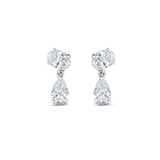 Luna white gold lab grown diamond drop earrings back view