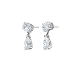 Luna white gold oval and pear diamond drop earrings