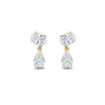 Luna yellow gold oval and pear diamond drop earrings