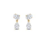 Luna yellow gold oval and pear diamond drop earrings