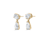 Luna yellow gold lab grown diamond drop earrings back view