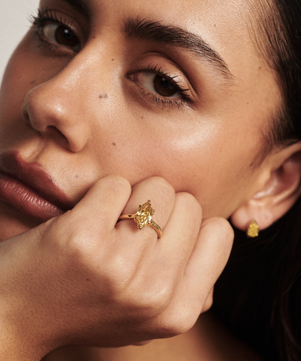 Mabel Marquise Yellow Diamond Engagement Ring classajewellers