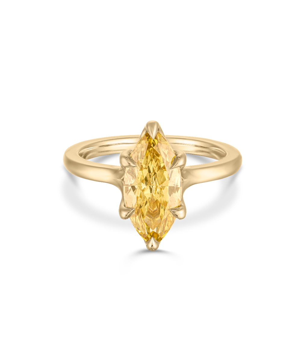 Mabel Marquise Yellow Diamond Engagement Ring classajewellers