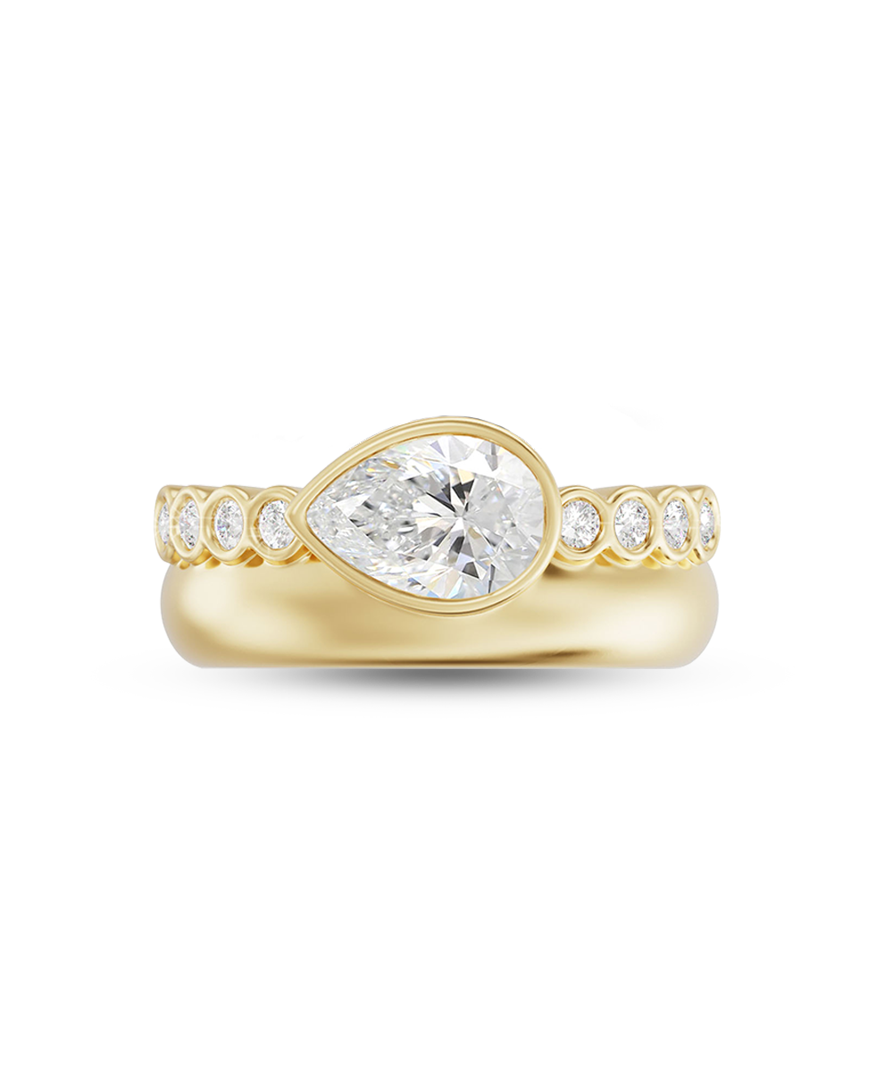 Margot 1.21ct East West Pear Diamond Ring