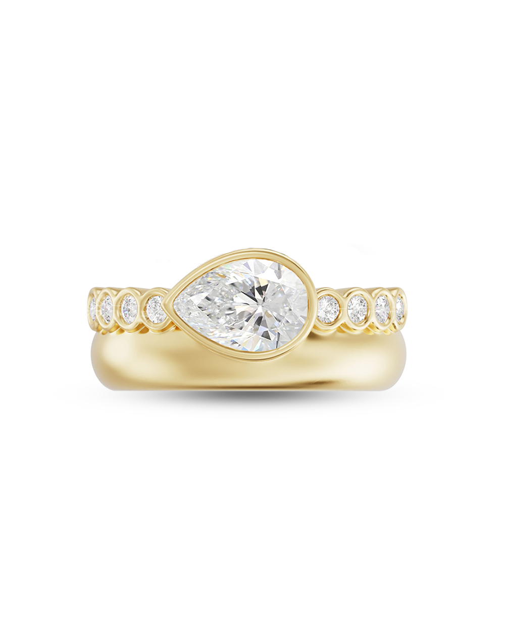 Margot 1.21ct East West Pear Diamond Ring
