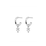 Marquis Diamond Charmed Hoop Earrings