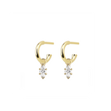 Marquis Diamond Charmed Hoop Earrings