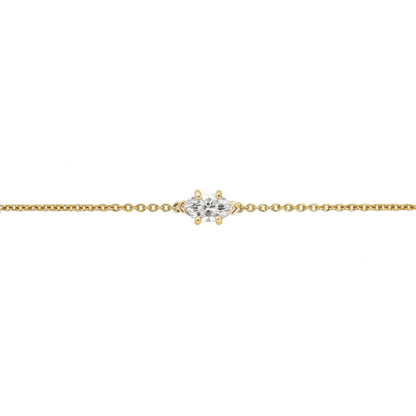 Linked for Life Marquise Solitaire Diamond Bracelet