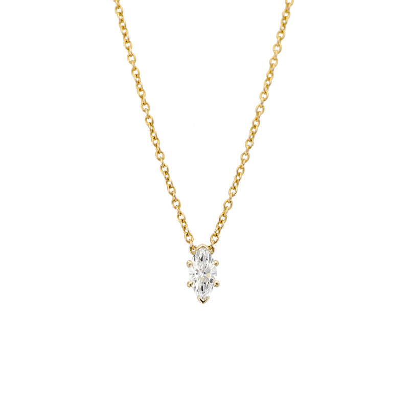 Marquise Solitaire Diamond Necklace - 0.30ct