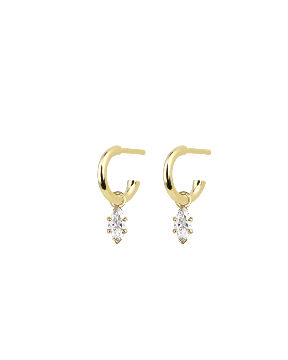 Marquise Diamond Charmed Hoop Earrings