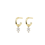 Marquise Diamond Charmed Hoop Earrings