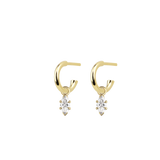 Marquise Diamond Charmed Hoop Earrings