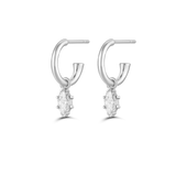 Marquise Diamond Charmed Hoop Earrings