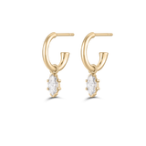Marquise Diamond Charmed Hoop Earrings