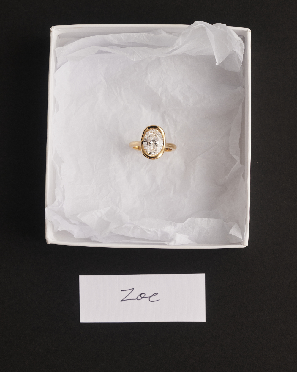 Zoe Oval Bezel Diamond Engagement Ring classajewellers