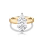 Two-tone marquise diamond engagement ring with 18ct yellow gold band and white gold claws